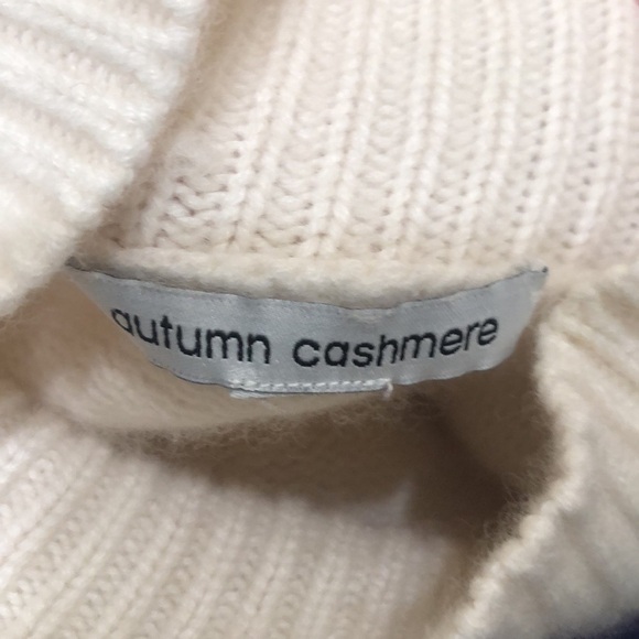 Autumn Cashmere Funnel Neck Sweater Size Small Cream Ecru Puff Sleeve - Picture 5 of 8